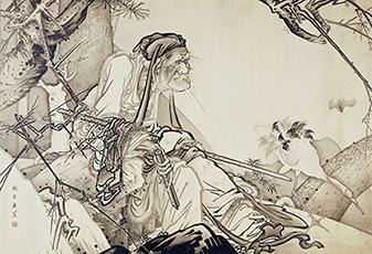 狩野芳崖《寿老人図》　明治10年代前半頃(1877－82)泉屋博古館東京