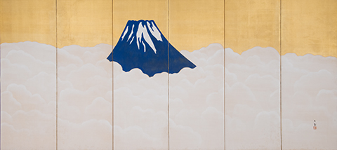 横山大観《群青富士》(右隻)静岡県立美術館蔵